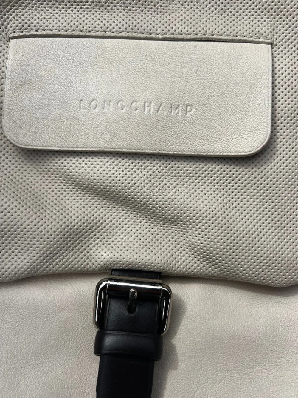 Longchamp Ivory Balzane Roots Leather Hobo Bag Made in France Ref. 2849828037